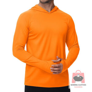 Men's UPF 50+ Long Sleeve Sun Protection Hoodie – Lightweight Rash Guard for Outdoor Activities