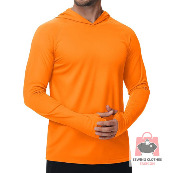 Men's UPF 50+ Long Sleeve Sun Protection Hoodie – Lightweight Rash Guard for Outdoor Activities