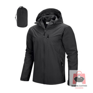Men’s Lightweight Packable Waterproof Rain Jacket – Hooded Shell for Cycling & Outdoor Activities
